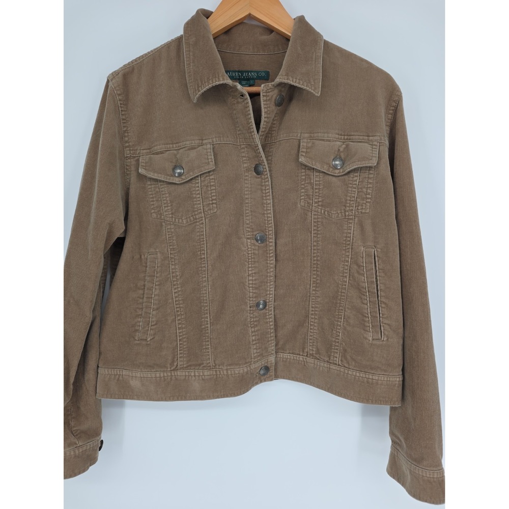 Women's Lauren Jeans Company Ralph Lauren Tan Corduroy Jacket Size Large